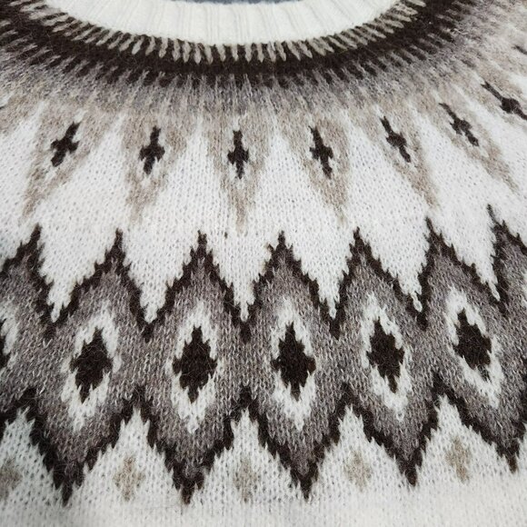 Old Navy Women 2XL Cream Aztec Western Wool Blend Pullover Sweater NWT - Picture 4 of 12